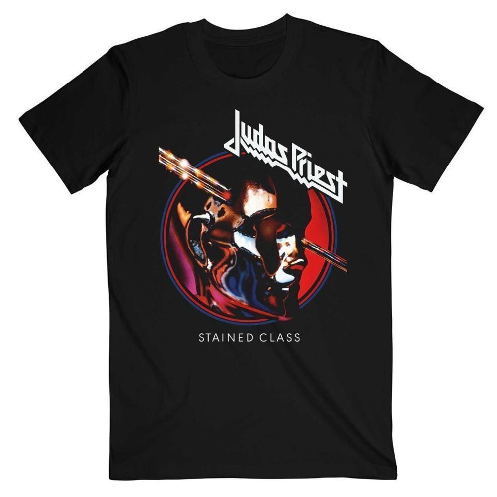 Unisex Judas Priest Stained Class Album Circle Retro Music Fan T-Shirt